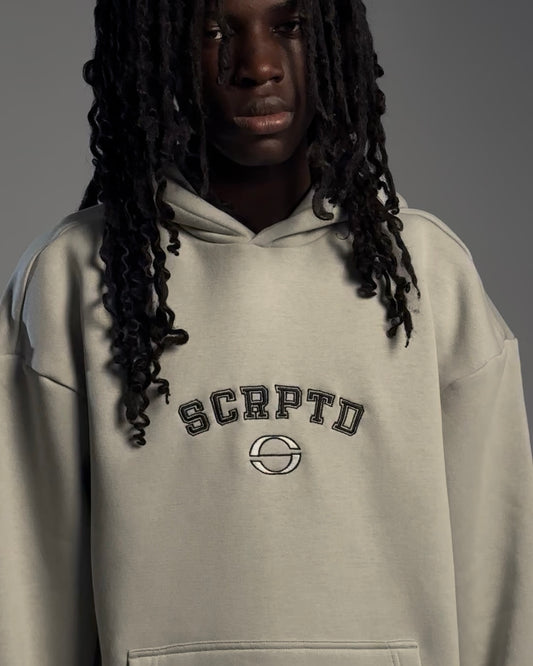 90s SPELLOUT HOODIE NEBEL GRAU